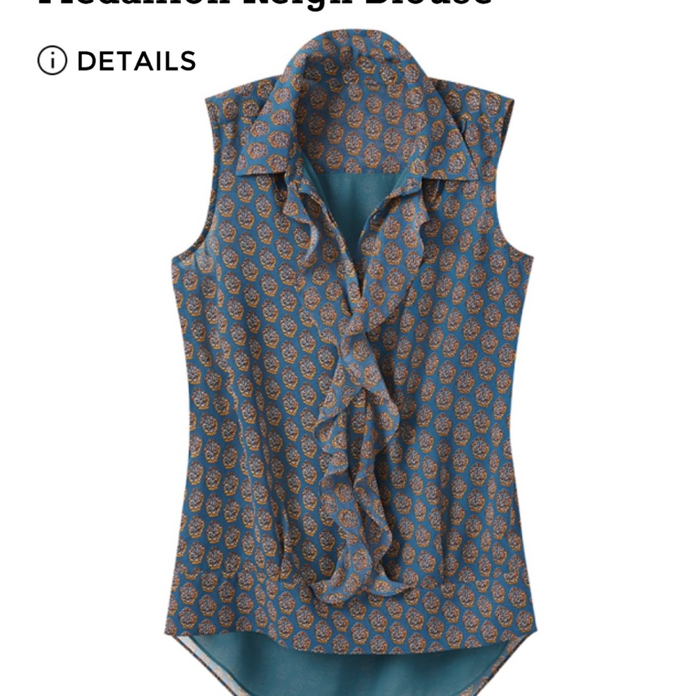 Cabi Blue and Orange Patterned Blouse - Picture 15 of 16